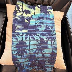 Billabong Mens Palm Tree Stripe Board Shorts Blue Green Size 36